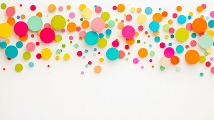 Leinwandbilder - Colorful circular decorations create a vibrant artistic display against a white wall