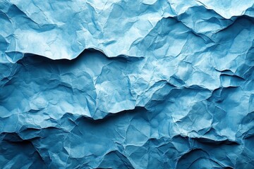 Poster - Textured blue paper with crumpled surface reflecting light in a subtle pattern