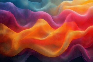 Poster - Colorful abstract waves create an energetic flow of vibrant textures and hues in an artistic display