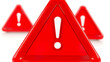 © Mobasser - Red warning triangle symbol exclamation mark isolated on white background alert danger warning concept graphic caution symbol high risk attention