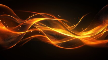 Poster - Abstract fiery waves on dark background