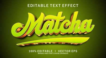 Poster - matcha vector text effect with modern style design