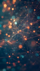 Poster - abstract representation of interconnected nodes and blurred lights