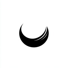 Aufkleber - Elegant Crescent Shape with Parallel Lines in Black and White Minimalist Design.