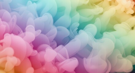 Wall Mural - Abstract colorful smoke background. Rainbow gradient fluid flow.  Artistic backdrop for banner, poster, wallpaper, social media