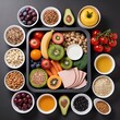 © market pixel studio - Colorful and Nutritious Assortment of Healthy Foods in Small Wooden Bowls'