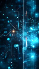 Poster - abstract depiction of digital network connections in blue lighting