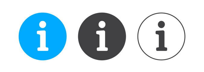 Leinwandbilder - Information icon design in three styles. User interface design. Vector illustration.