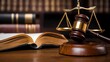 © Shutter - This image features a gavel, scales of justice, and an open law book, symbolizing the principles of law and justice