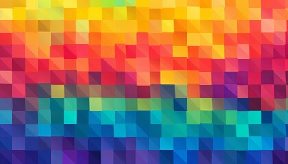 Fototapete - Colorful pixelated gradient abstract geometric background.