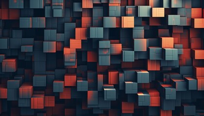 Fototapete - Abstract cube background geometric block pattern.