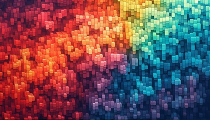 Fototapete - Colorful cube background abstract geometric texture.