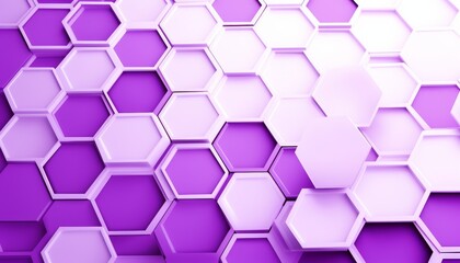 Fototapete - Purple hexagons on white background.