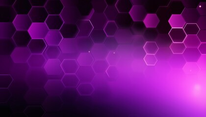 Fototapete - Purple hexagons with bright lighting edges. Banner template geometric abstract background.