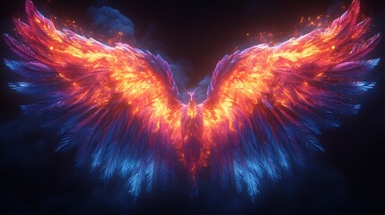 glowing angel wings digital art high resolution hd photo