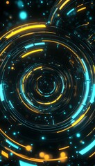 Poster - abstract artistic visualization of concentric circles with vibrant colors displayed
