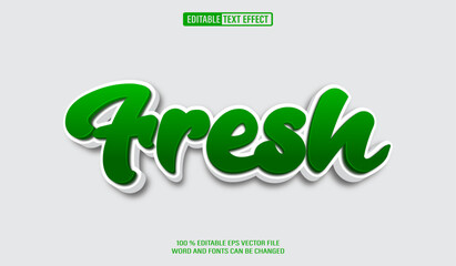 Leinwandbilder - Editable 3d text style effect - Green Fresh text effect Template