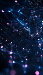 Poster - An abstract depiction of connected lines and glowing particles