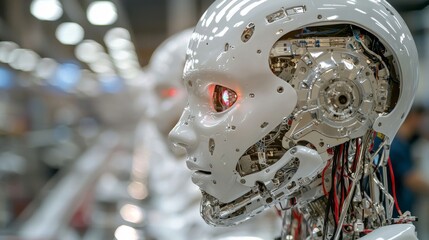 Poster - robot and factory worker collaborate through ai-driven industrial process assistance