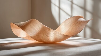 Poster - Abstract Wooden Plate with shadows. Decorative centerpiece product design