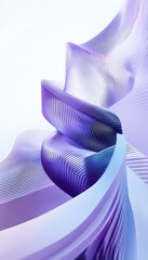 Poster - Abstract rendering of flowing ribbons with a violet and blue gradient