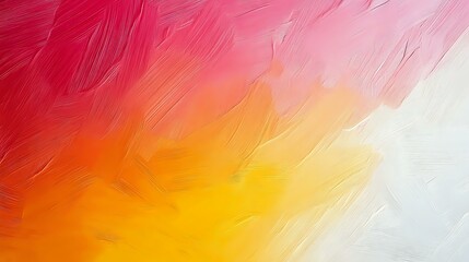 Poster - Abstract gradient background with vibrant red, orange and yellow brushstrokes blending into soft white, creating dynamic movement and energy for modern design projects.