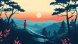 © Thiago - Remote landscapes evoke solitude and peace. Solitude - Forest. Illustration