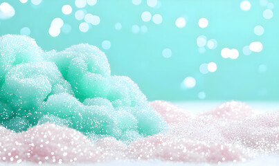 Poster - Sparkling Mint and Pink Foam with Soft Bokeh Background Effects