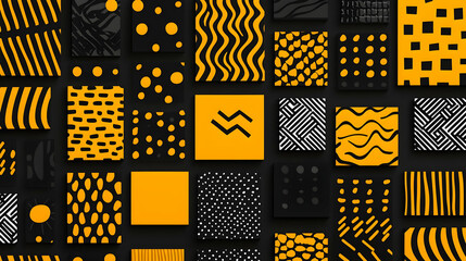 Poster - Abstract Yellow and Black Patterns for Modern Design Backgrounds
