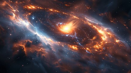 neutron star with an ultra powerful magnetic field twisting cosmic plasma into spiraling arcs breath