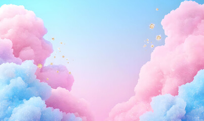 Poster - Colorful Dreamy Clouds with Soft Pastel Hues and Shimmering Elements