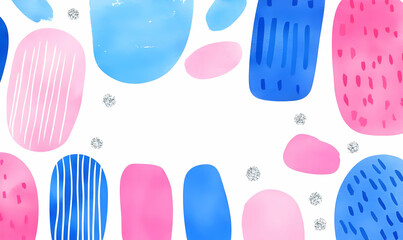 Poster - Vibrant Abstract Background with Blue and Pink Shapes and Textures