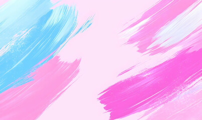 Poster - Colorful Brush Strokes on Soft Pink Background for Artistic Design