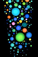Poster - Colorful Bubbles Abstract Background Design on Dark Backdrop Illustration