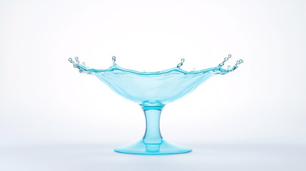 Aufkleber - Dynamic splash of crystal-clear blue water frozen in mid-air. High-speed photography with smooth fluid motion and floating droplets.