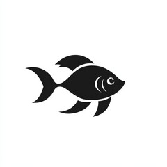 Aufkleber - Simple Black Fish Icon: A Clean and Modern Aquatic Illustration for Design and Creative Projects 