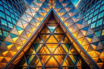 Poster - Abstract Geometric Triangular Architecture Background - Modern Design