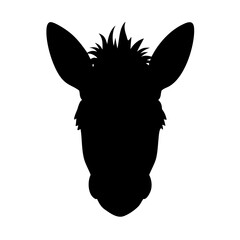 Poster - a silhouette of a donkey's head. The image is a bold and minimalist representation of the animal vector illustration