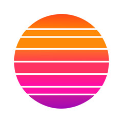 Poster - a retro vintage sunset in a circle with warmth colors vector illustration