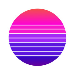 Poster - an abstract illustration of the setting sun with vibrant colors, perfect for a modern aesthetic vect