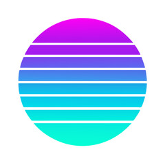 Poster - a vibrant gradient circle with horizontal stripes vector illustration