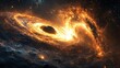 © EpochXstudio - Stellar mass black hole distorting space time its intense gravity bending light from distant stars into mesmerizing arcs