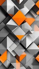 Poster - An abstract image showing repeating cubes and orange squares