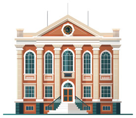 Poster - An ornate illustration showing a stylized government building facade