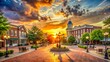 © Man888 - Charming Franklin, Tennessee Downtown Square at Sunset - Stock Photo
