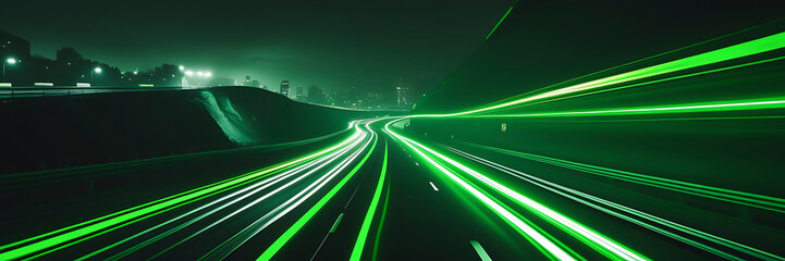 Wall Mural - 3d rendering view of highway in city high speed motion blur. ai generated image
