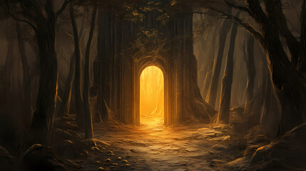 Wall Mural - unlocking the mysteries of nature a key to hidden secrets in the heart of the forest. silence - dese