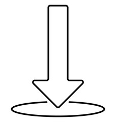Outline download icon with white background
