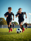 children playing soccer