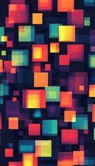 Poster - Colorful overlapping squares with different sizes and vibrant gradients